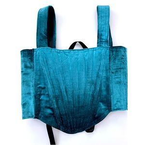 Teal Velvet Corset